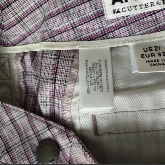 Cutter & Buck Golf Annika Pink Black White Plaid Bermuda Shorts Sz 2 12" Inseam - Picture 10 of 10